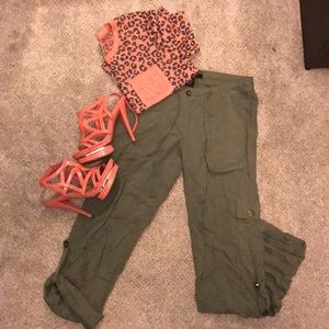 Olive green cargo pants